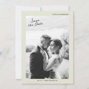 Tarjeta de compromiso de boda con foto minimalista