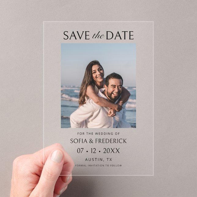 Tarjeta de compromiso de boda con foto minimalista (Subido por el creador)