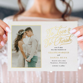 Tarjeta de Compromiso de Boda de Amor y Atesora FO