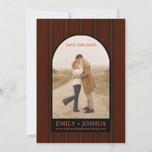 Tarjeta de compromiso de boda de otoño con diseño