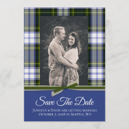 Tarjeta de compromiso de boda de Plaid de Vestir d