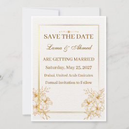 Tarjeta de compromiso de boda en blanco elegante |