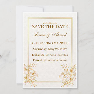 Tarjeta de compromiso de boda en blanco elegante |
