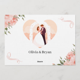 Tarjeta de compromiso de boda floral rosa – Elegan