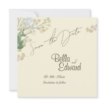 Tarjeta de compromiso de boda floral suave