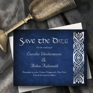 Tarjeta de compromiso de boda medieval de fantasía