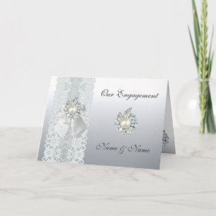 Tarjeta de compromiso de boda Save the Date Silver