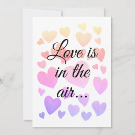 Tarjeta de compromiso de corazones flotantes de ac