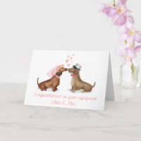 Tarjeta de compromiso de Dachshunds enamorados (ni