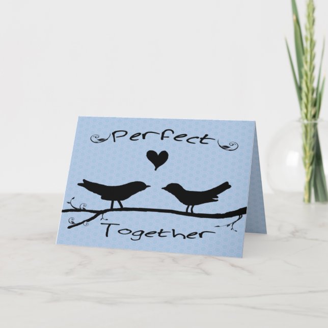 Tarjeta de compromiso de dos pájaros perfectos jun (Anverso)