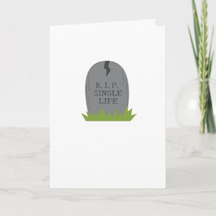 Tarjeta de compromiso divertida RIP Vida de solter
