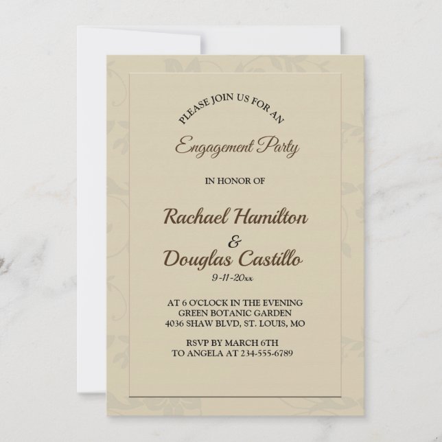 tarjeta de compromiso dorado elegante y moderna (Anverso)