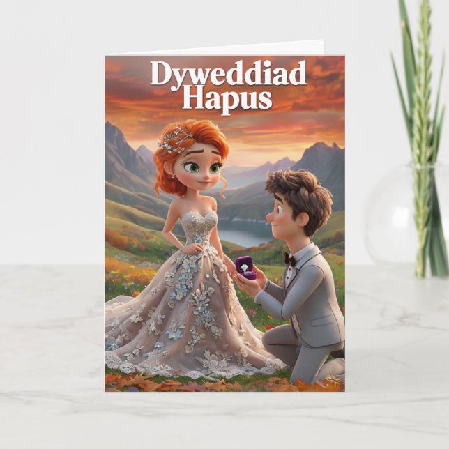 Tarjeta de compromiso feliz de galés (Anverso)