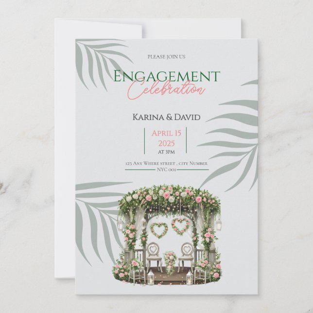 Tarjeta de compromiso floral Votos de jardín (Anverso)
