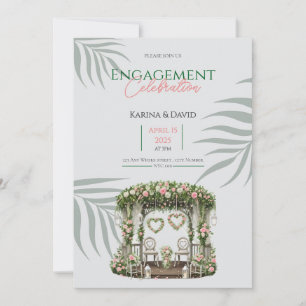 Tarjeta de compromiso floral Votos de jardín