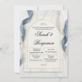 Tarjeta de compromiso islámica elegante de mármol 