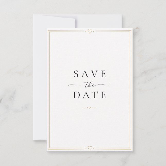 Tarjeta de compromiso minimalista de boda | Modern (Anverso)
