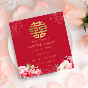 Tarjeta de Compromiso para Boda China con Ceremoni