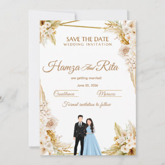 Tarjeta de compromiso para boda por primera vez 