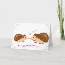 Tarjeta de compromiso romántico de Hedgehog