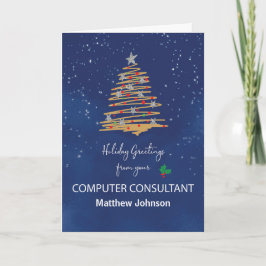 Tarjeta De Computer Consultant Christmas Tree Personalizad