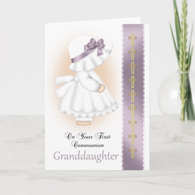 Tarjeta De Comunión Con Niña Pequeña (Anverso)