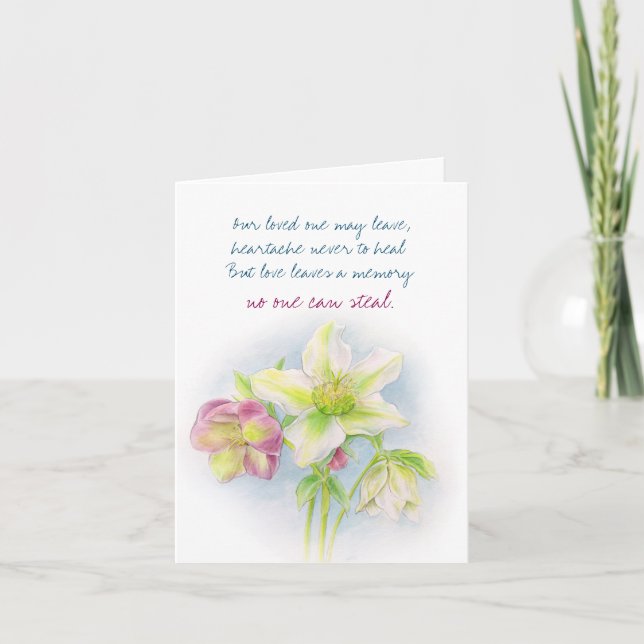 Tarjeta de condolencia a las flores de Hellebore (Anverso)