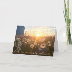tarjeta de condolencia ártica de la puesta del sol