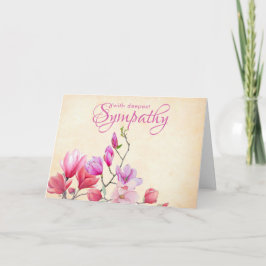 Tarjeta de condolencia de acuarela Magnolias