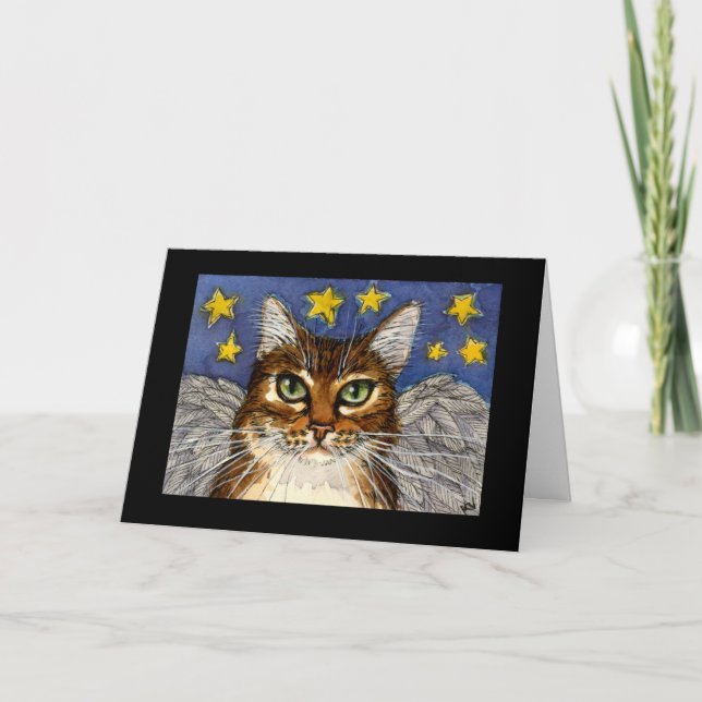 Tarjeta de condolencia de Angel Cat (Anverso)
