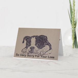 Tarjeta de condolencia de Boston Terrier