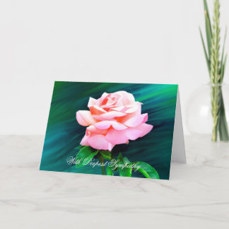 Tarjeta de condolencia de encargo del rosa de té