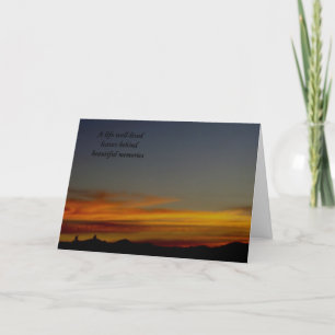 Tarjeta de condolencia de la puesta del sol