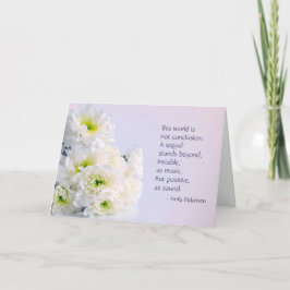 Tarjeta de condolencia de las flores blancas