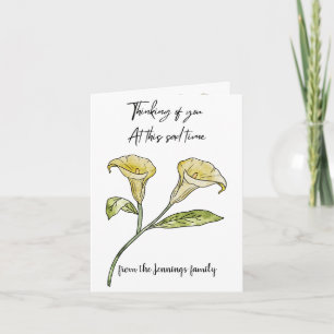 Tarjeta de Condolencia de Simpatía Calla Lilies Ed