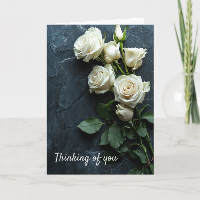 Tarjeta de condolencia de Thinking of You - White  (Anverso)