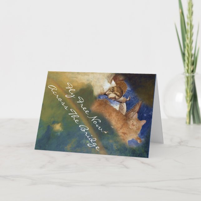 Tarjeta de condolencia del ángel del gatito (Anverso)