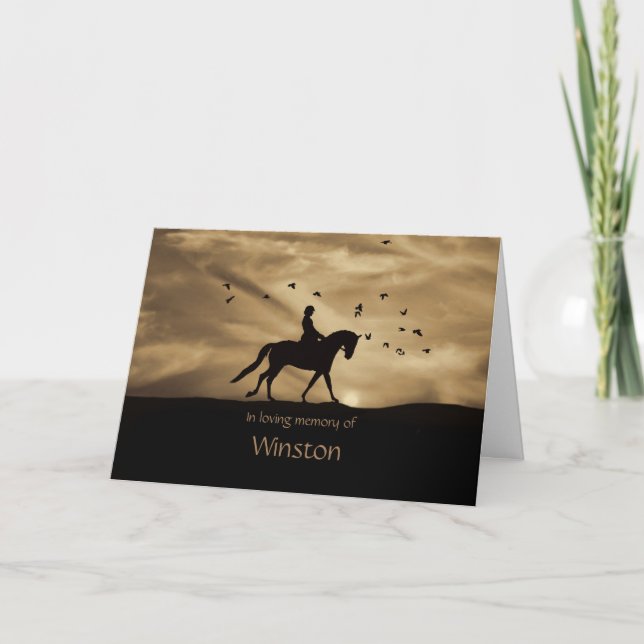 Tarjeta de condolencia del caballo del Dressage, (Anverso)