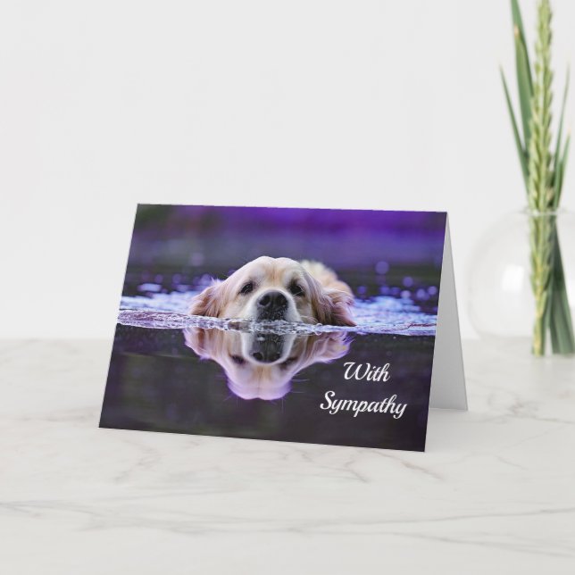 Tarjeta de condolencia del golden retriever (Anverso)