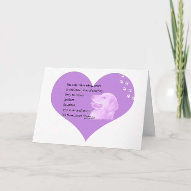 Tarjeta de condolencia del golden retriever 1 (Anverso)