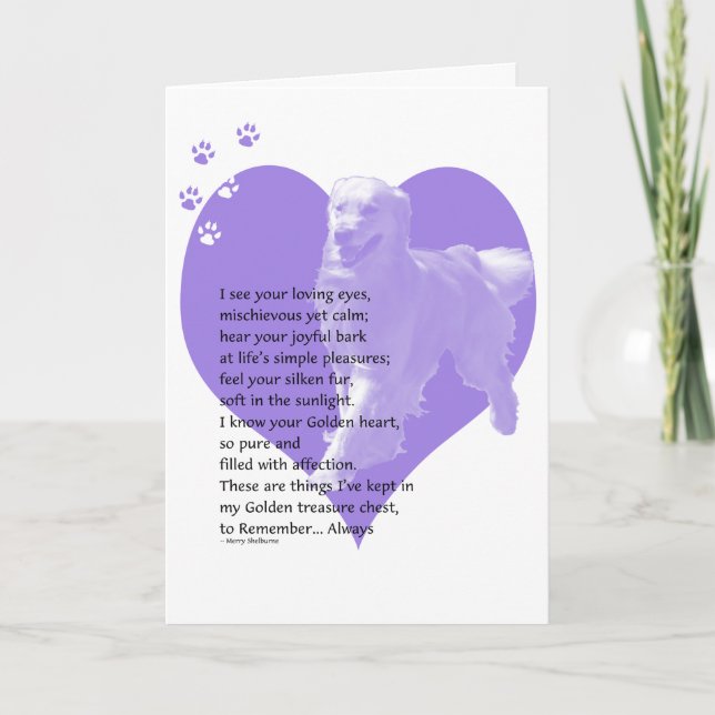 Tarjeta de condolencia del golden retriever 2 (Anverso)