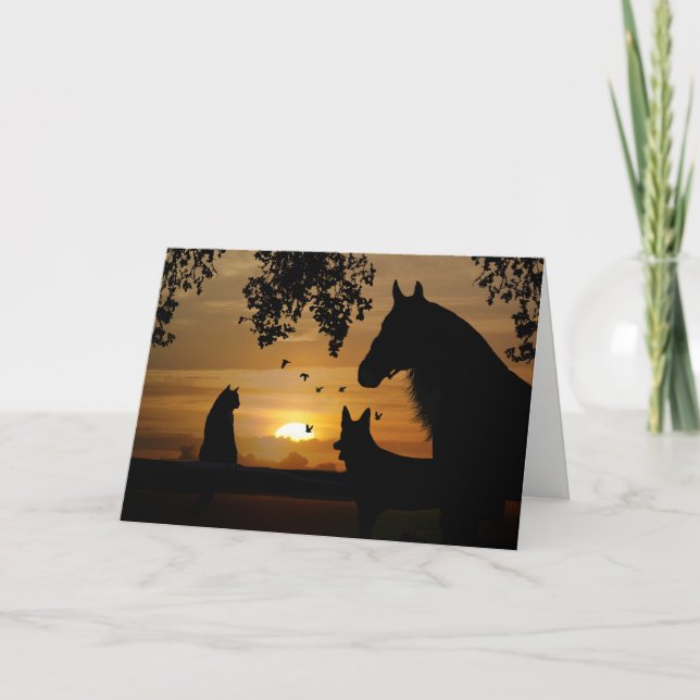 Tarjeta de condolencia del mascota del caballo, (Anverso)