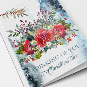 Tarjeta de condolencia del navidad - pensando en