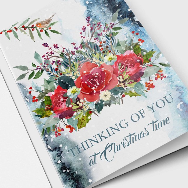 Tarjeta de condolencia del navidad - pensando en (Thinking Of You At Christmas Time Sympathy Memorial Bereavement Remembrance Christmas Card)