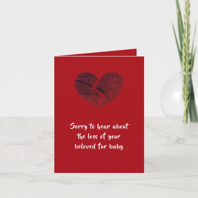 tarjeta de condolencia del perro por el (Anverso)