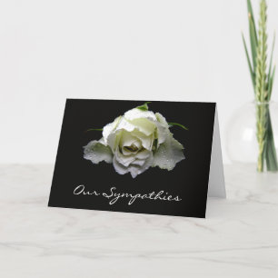 Tarjeta de condolencia del rosa blanco