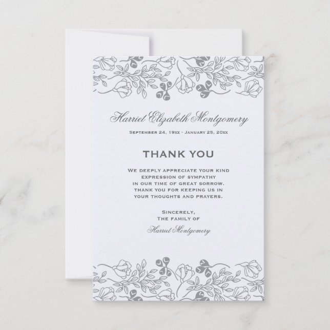 Tarjeta de condolencia floral de las fronteras (Anverso)