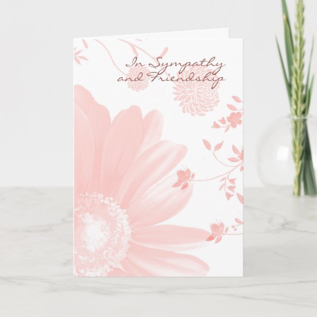 Tarjeta de condolencia floral - en condolencia y (Anverso)