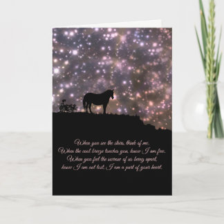 Tarjeta de condolencia hermosa del caballo y del