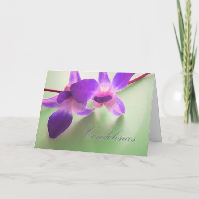 Tarjeta de Condolencia (orquídeas púrpura) (Anverso)